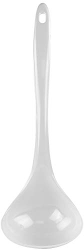 Melamine Soup Ladle Kitchen Utensil (10.5 inch Long, One Piece / White)