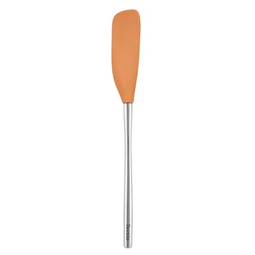 Jar Spatula Silicone Long Stainless Steel Handle Scraper Spatula Apricot Orange (Apricot / Jar Scraper)