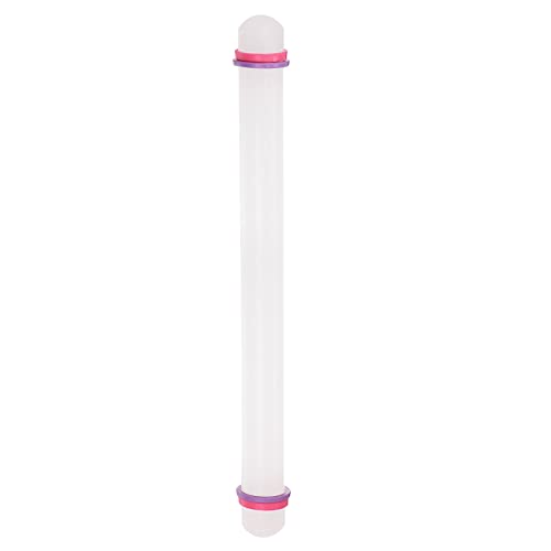 Fondant Rolling Pin 18 Inch x 0.98 Inch Adjustable Guide Rings Non (18 Inch x 0.98 Inch)