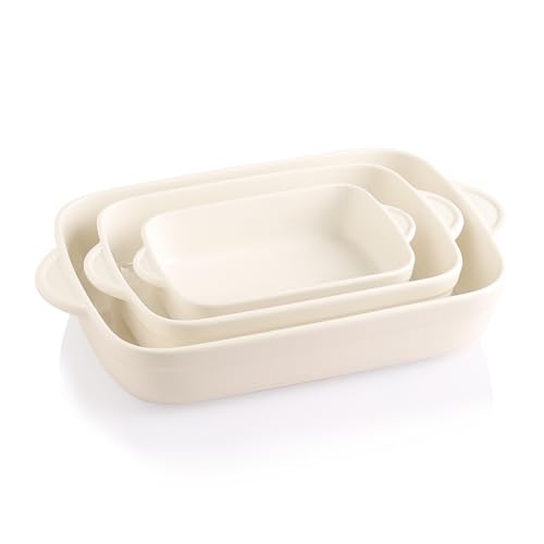 Sweejar Casserole Dishes for Oven (Beige / 9x13 Baking pan)