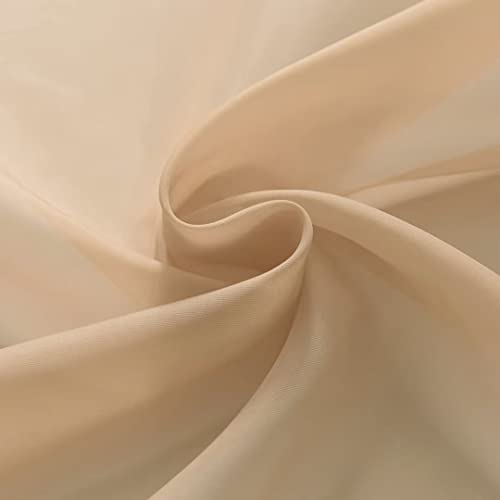 Sheer Voile Window Treatment Rod Pocket Curtain Panels for Kitchen Bedroom Living Room Drapes Sunlight Filtering Privacy Semi Home Decor Assorted (Beige / 52"W x 54"L (Pack of 2))