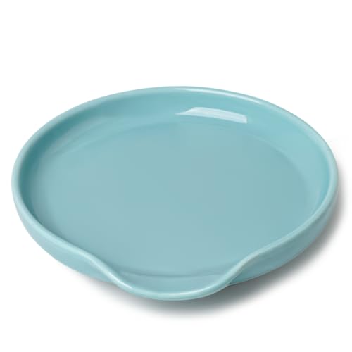 5 Inch Ceramic Spoon Rest for Kitchen Stove Top (Turquoise)