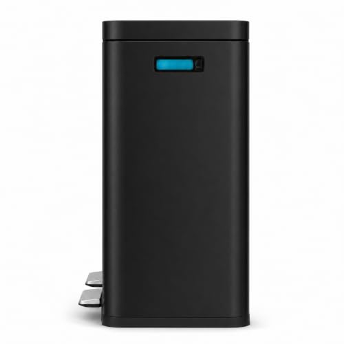 16 Gallon Kitchen Trash Can with Dual Compartments (Black / 16 Gallon)