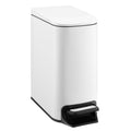 Slim Bathroom Trash Can with Lid (White)