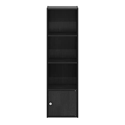 Luder Shelf Bookcase with 1 Door Storage Cabinet (Blackwood / 4-Cube with Cabinet)
