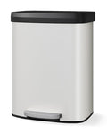16 gal 60 L Metal Trash Can with Lid (White / 15.8 Gallons)