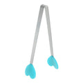 Mini Food Tongs 5.3" Heart Shape Stainless Steel with Silicon Tips Small Cooking Tongs Kitchen Food Tongs Serving Tongs for Cooking Grilling BBQ Barbecue Kitchen (LightBlue)