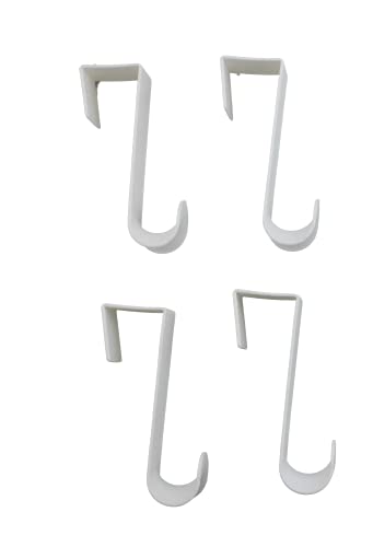 Over-The-Door Hanger Hook Set – 4-Pack of 4.5 in., Plastic Over-The-Door Hangers & Over-The-Door Hooks – Over-Door Hooks for Hanging Clothes & Towels (White) (White)