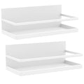 Magnetic Spice Rack Organizer Single Tier Refrigerator Spice Storage Shelf (White / 2 PACK)