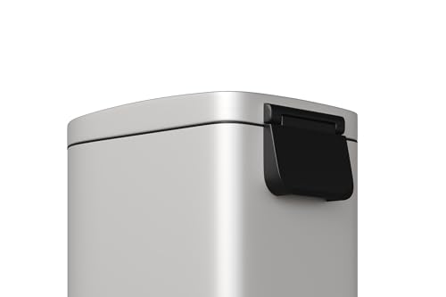 13 gal 50 L Metal Kitchen Trash Can with Lid (13.2 Gal-White)