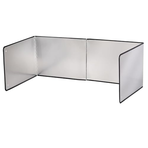 Silver Stainless Steel Large 4 Sided Splatter Guard for Frying Stove Top (4 Sided / Silver)