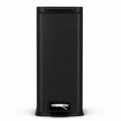 4 Gallon Kitchen Trash Can with Slim Fit Design (Black / Solid)