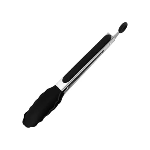 Stainless Steel Kitchen Tongs Set with Silicone Tips (3 Pack Green)