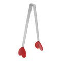 Mini Food Tongs 5.3" Heart Shape Stainless Steel with Silicon Tips Small Cooking Tongs Kitchen Food Tongs Serving Tongs for Cooking Grilling BBQ Barbecue Kitchen (Red)