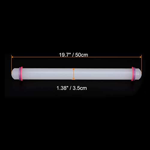 Fondant Rolling Pin 20 Inch x 1.38 Inch Adjustable Guide Rings Non (20 Inch x 1.38 Inch)