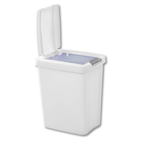 7.5 Gallon White Wastebasket with Touch
