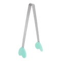 Mini Food Tongs 5.3" Heart Shape Stainless Steel with Silicon Tips Small Cooking Tongs Kitchen Food Tongs Serving Tongs for Cooking Grilling BBQ Barbecue Kitchen (LightGreen)