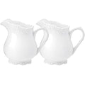 2pcs Pure White Porcelain Creamer Pitcher with Handle (2pcs / 6oz)