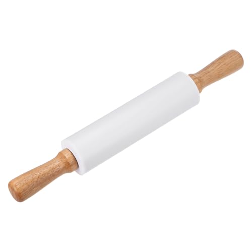 Silicone Rolling Pins for Baking 14.96 Inch Non (White / 38cm x 5.2cm)