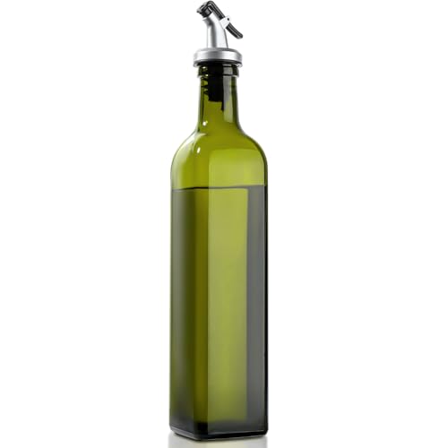 Olive Oil Dispenser Bottle for Kitchen (Green / 17 Ounces)