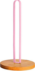 Wooden Paper Towel Holder Countertop (1 Pack-light Pink)