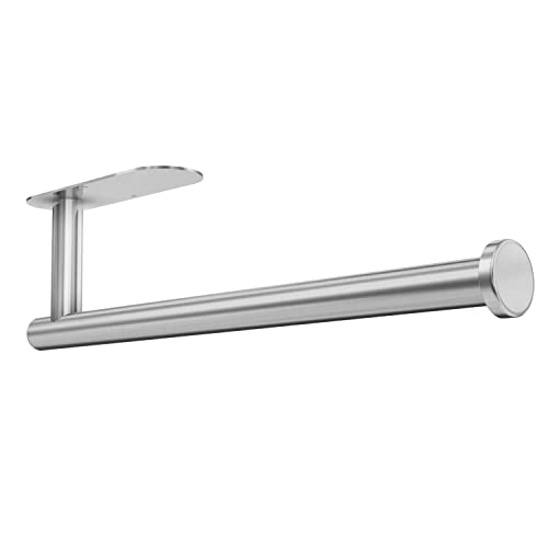 Paper Towel Holder Under Cabinet Wall Mount for Kitchen Paper Towel (Silver)