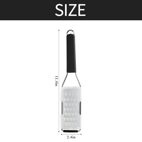 Cheese Grater Vegetable Shredder & Citrus Zester Lemon Zester for Parmesan Cheese (Set of 1 / Extra Coarse Blade / Black)