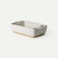 Ceramic Set of 2 Baking Dishes For Casserole (7x11 in Pan and Loaf Pan / Oat)