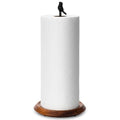 Wood Paper Towel Holder Countertop (Black (Bird)-round Base)