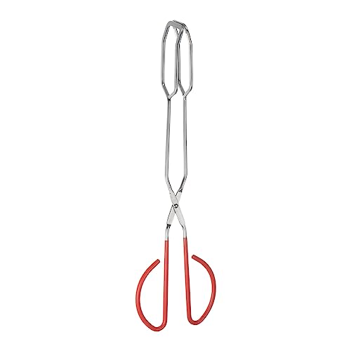 Stainless Steel Scissor Tongs 16 Inch Barbecue Grilling Tongs with PVC Handles for Cooking Barbecue Bread Pliers