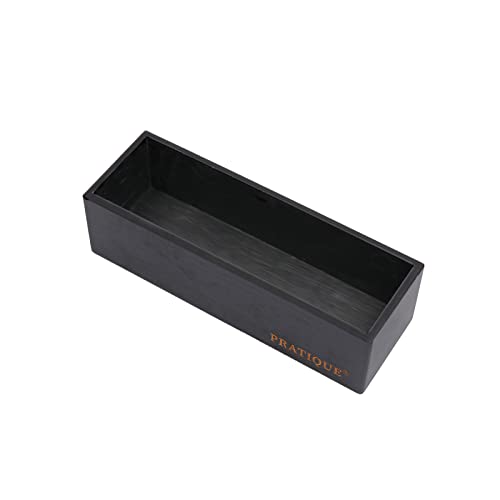 Bamboo Drawer Organizer (Black / 8.9*3*2.6 inch)