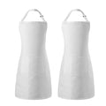 2 Pack Adjustable Bib Apron (Polyester-white)