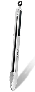 Extra Long Stainless Steel Grilling Locking Tong (17 Inch / 1 Pc Stainless Steel - Black)