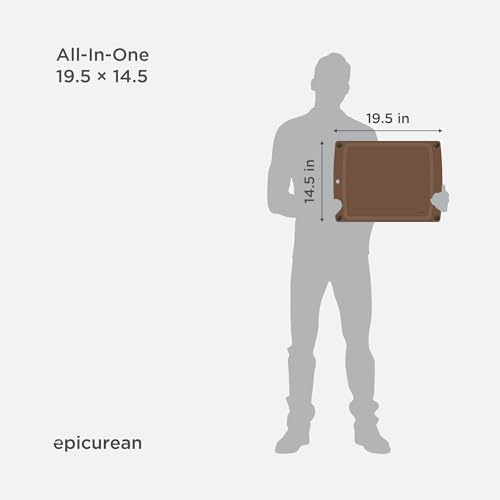 All-In-One Cutting Board, 19.5" x 14.5" Juice Groove, Nutmeg (19.5"L x 14.5"W / Nutmeg/Brown)