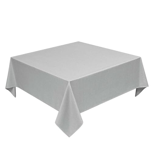 Faux Linen Square Tablecloth for Dining Room (Cool Grey / 52" x 52" (Square))