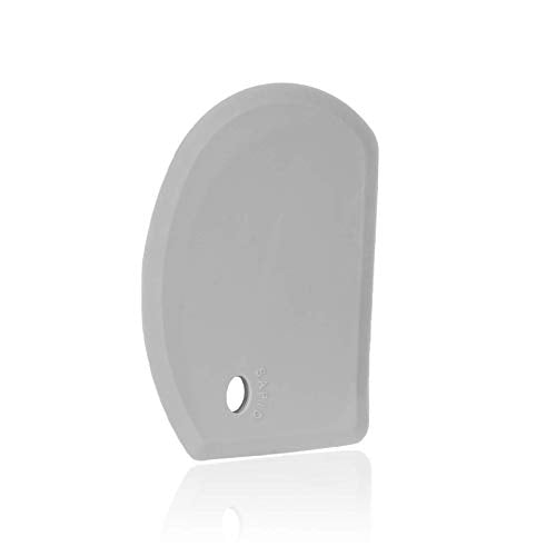 Flexible Curved Edge Silicone Bowl Scraper Dough Scraper Baking Bread (Gray)