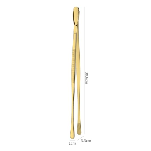 12 Inch Gold Stainless Steel Kitchen Tweezers For Cooking Tongs Set of 2 (Gold)