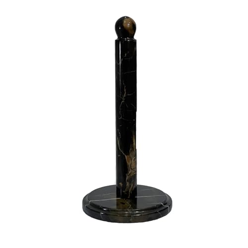 Handmade Black and Gold Marble Paper Towel Holder (Dark Marble)
