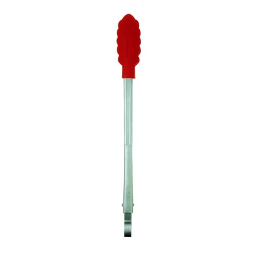 12 Inch Silicone Locking Tongs (Red / 12-Inch)