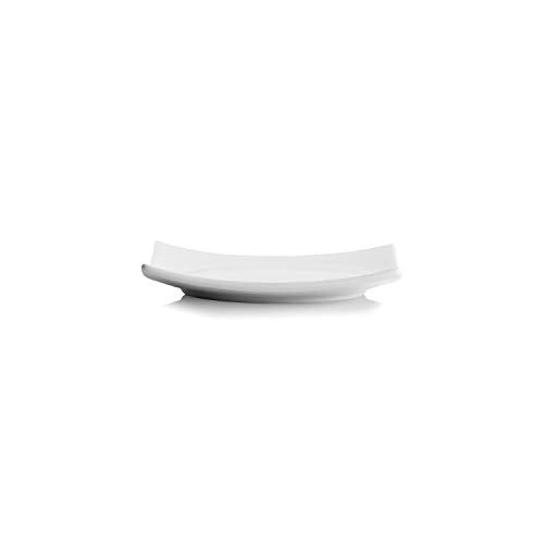 Simply White Ceramic 6 Inch Square Coupe Appetizer Plates
