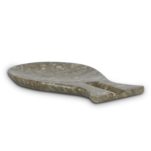 Luxury Handmade Fossil Grey Marble Spoon Rest for Kitchen Counter (Fossil Grey Marble)