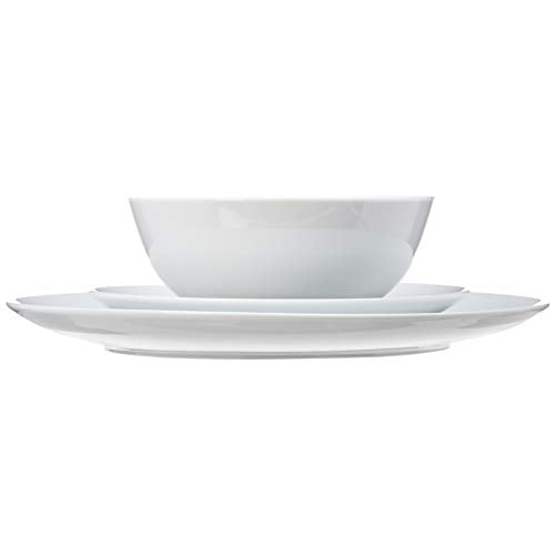 18 Piece Complete Kitchen Dinnerware Set (White Porcelain Coupe)