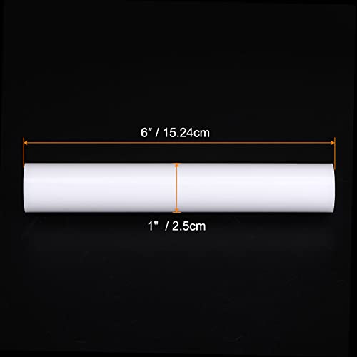 Acrylic Clay Roller 6 Inch x 1 Inch Solid Non (White / 6 Inch x 1 Inch)