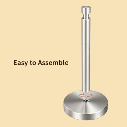 3.9lbs Heavy Duty Paper Towel Holder Countertop Weighted Base (Silver)