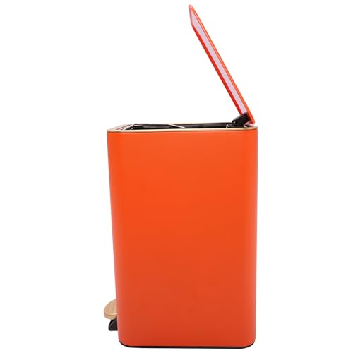 12 Liter 3.17 Gallon Bathroom Trash Can with Lid Soft Close (Orange)