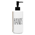 Porcelain 16oz Empty Liquid Dispenser Bottle for Hands. Hand Soap Dispenser for Bathroom (HANDS)