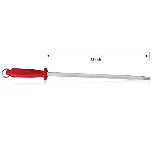 12 Inch Knife Sharpening Rod (Red / 12 inch)