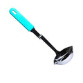 Soup Ladle Stainless Steel with Silicone Grip & Pot Hook (Aqua / Ladle 1-Pack)