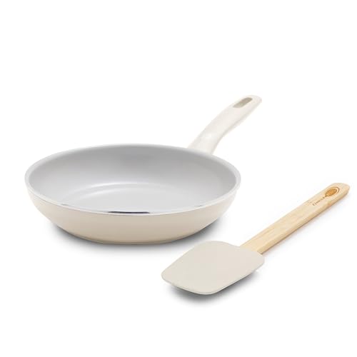 Dover 8” Frying Pan Skillet with Spatula (8" Frying Pan Skillet with Spatula / Cream White)