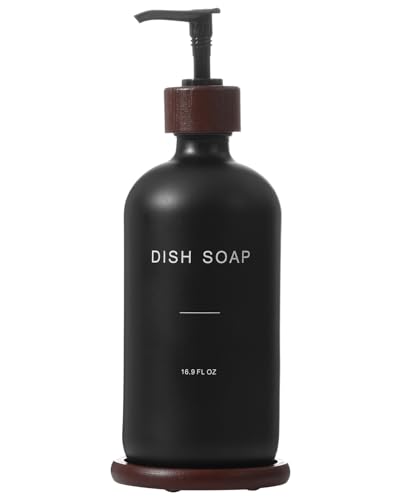 Glass Dish Soap Dispenser with Pump (Black D*1)